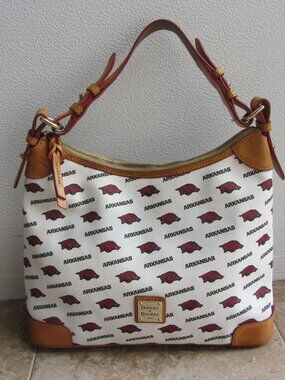Dooney & Bourke University of Arkansas Razorbacks Shoulder Hobo Purse 14 X 10